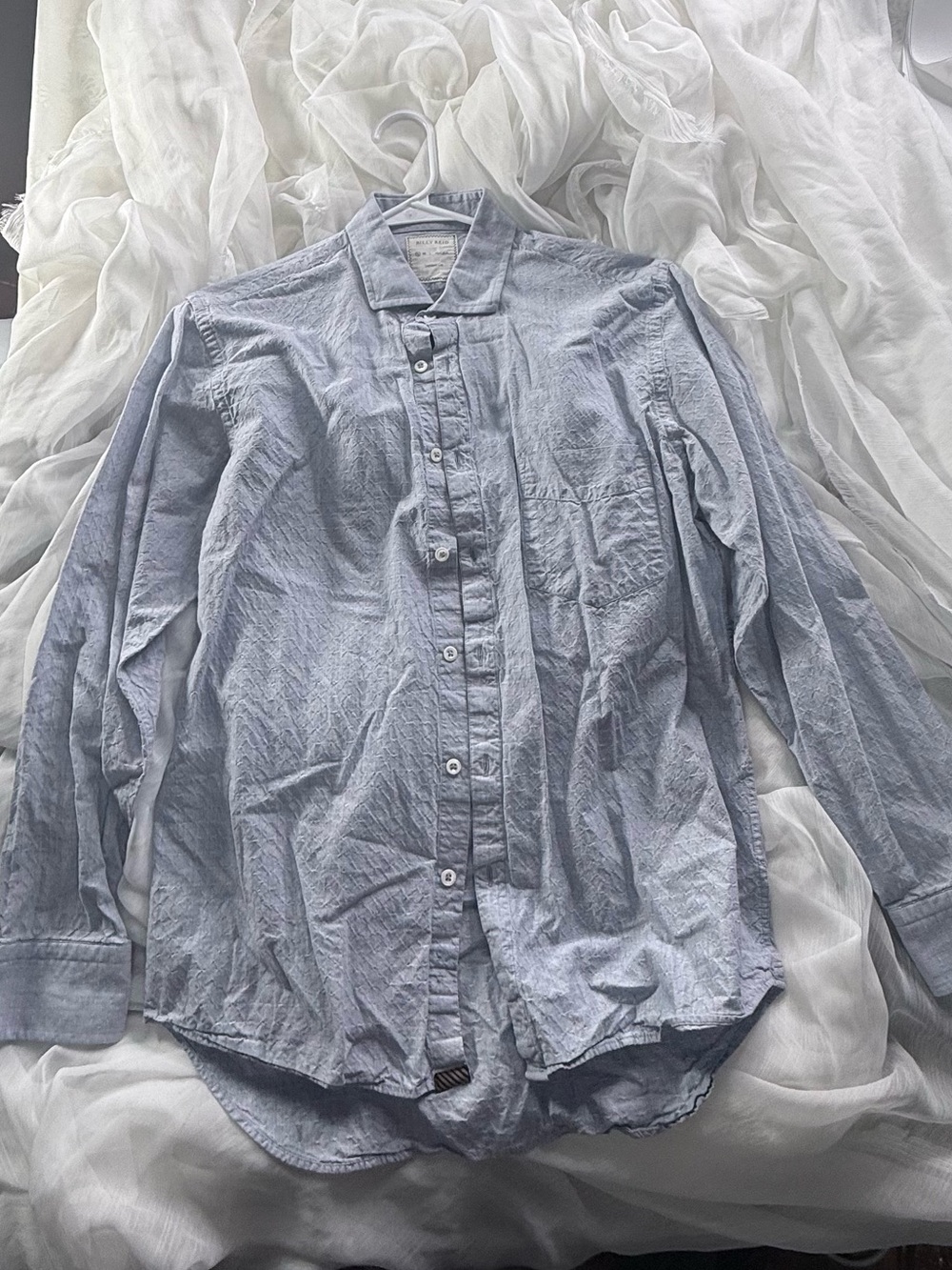 Billy Reid Light Blue Men's Button-Up Shirt